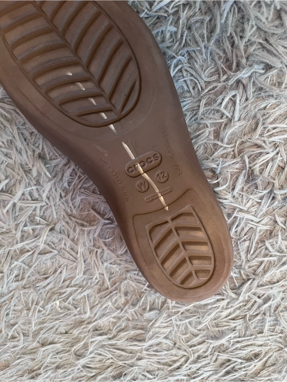 Crocs Olivia Rhinestone Ballet Flats Women’s Brown Slip On Shoes Size 12 - Picture 3 of 3
